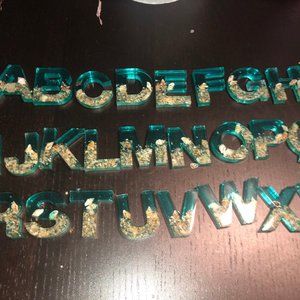 Full alphabet with beach theme resin ready for art